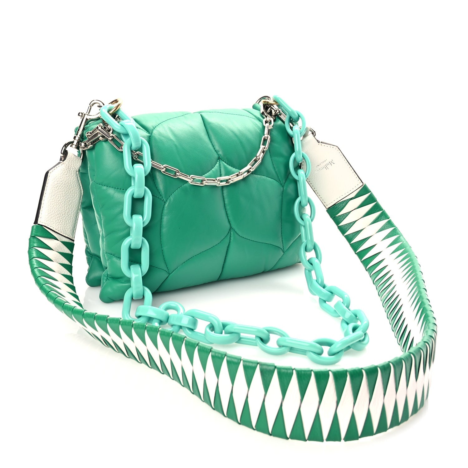 Mulberry Nappa Pillow Quilted Little Softie Bag Lawn Green 2 of 8