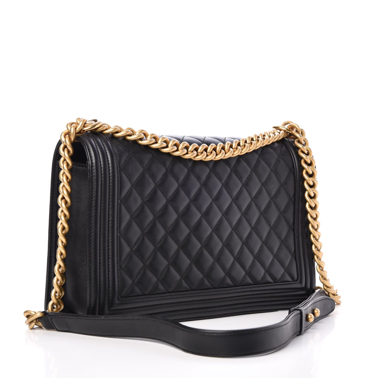 Calfskin Quilted New Medium Boy Flap Black