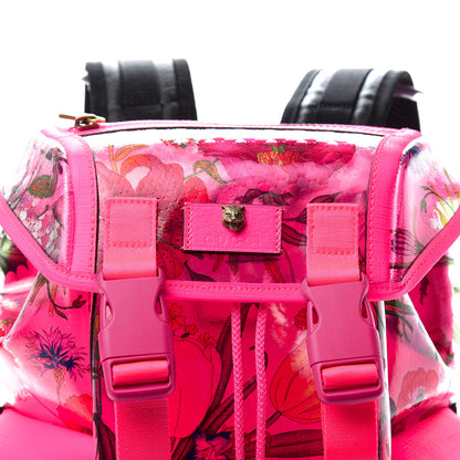 Gucci PVC Floral Double Buckle Backpack Fuchsia 10 of 10