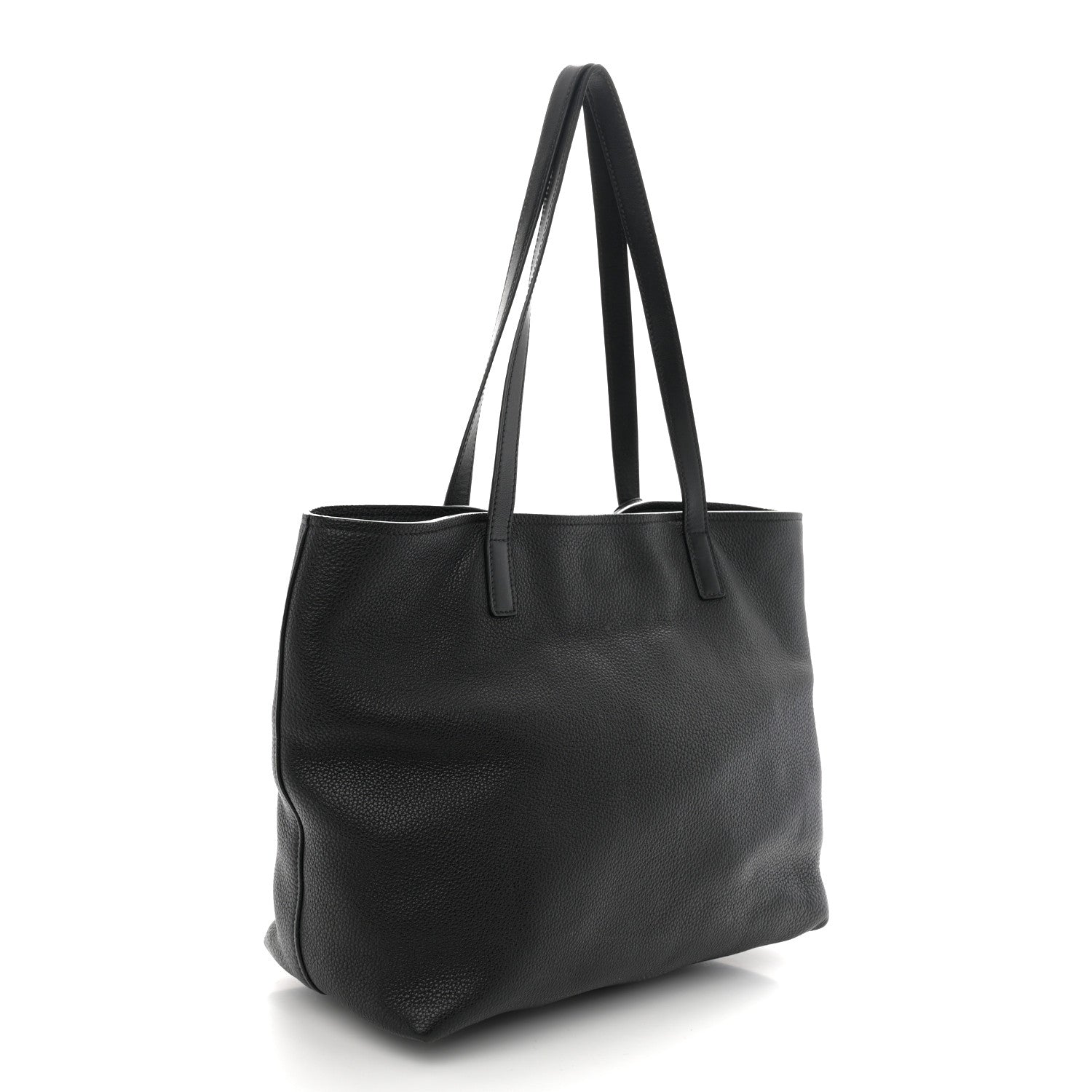 Prada Vitello Daino Pocket Shopping Tote Black 3 of 12