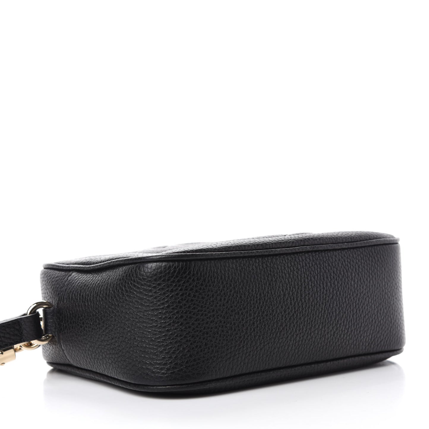 Pebbled Calfskin Small Soho Disco Bag Black