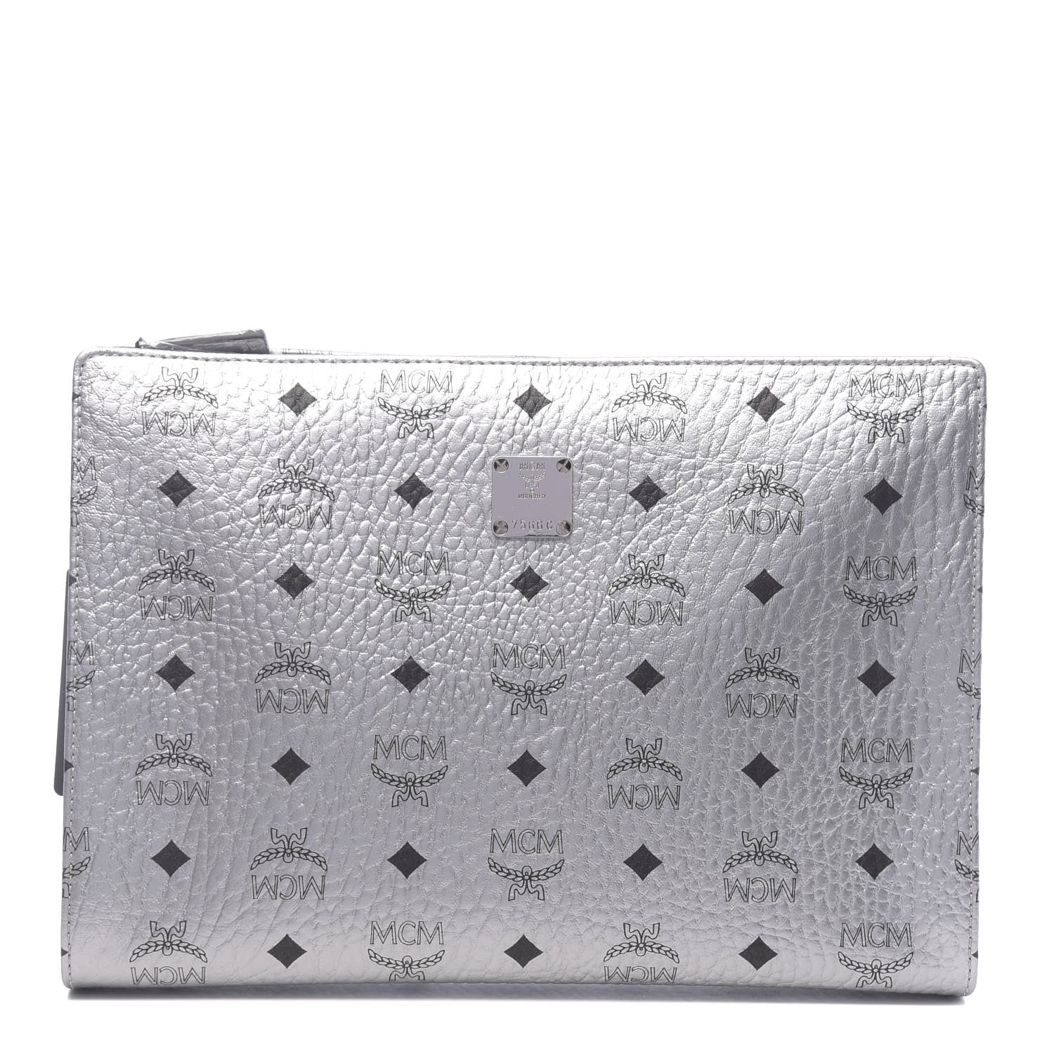 MCM Metallic Visetos Zip Pouch Silver 1 of 9