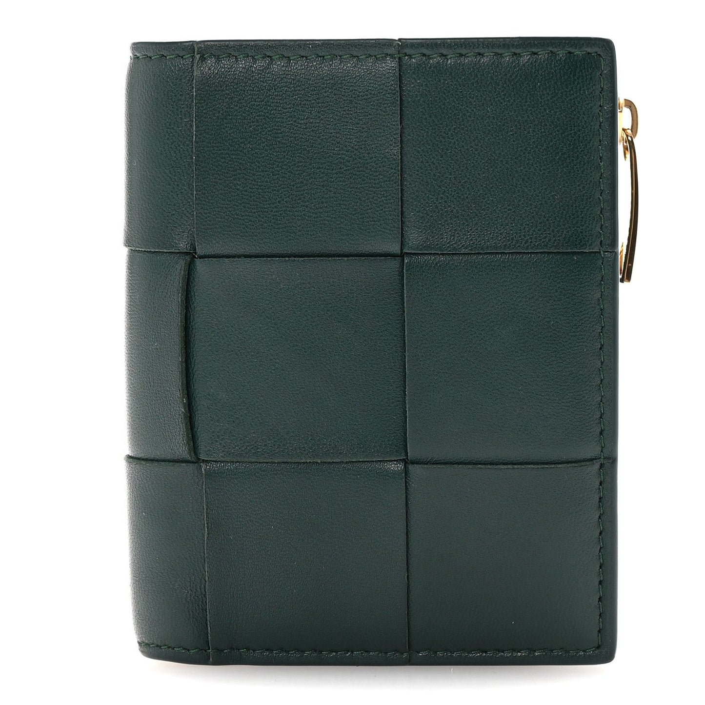 Nappa Maxi Intrecciato Bifold Zip Wallet Raintree