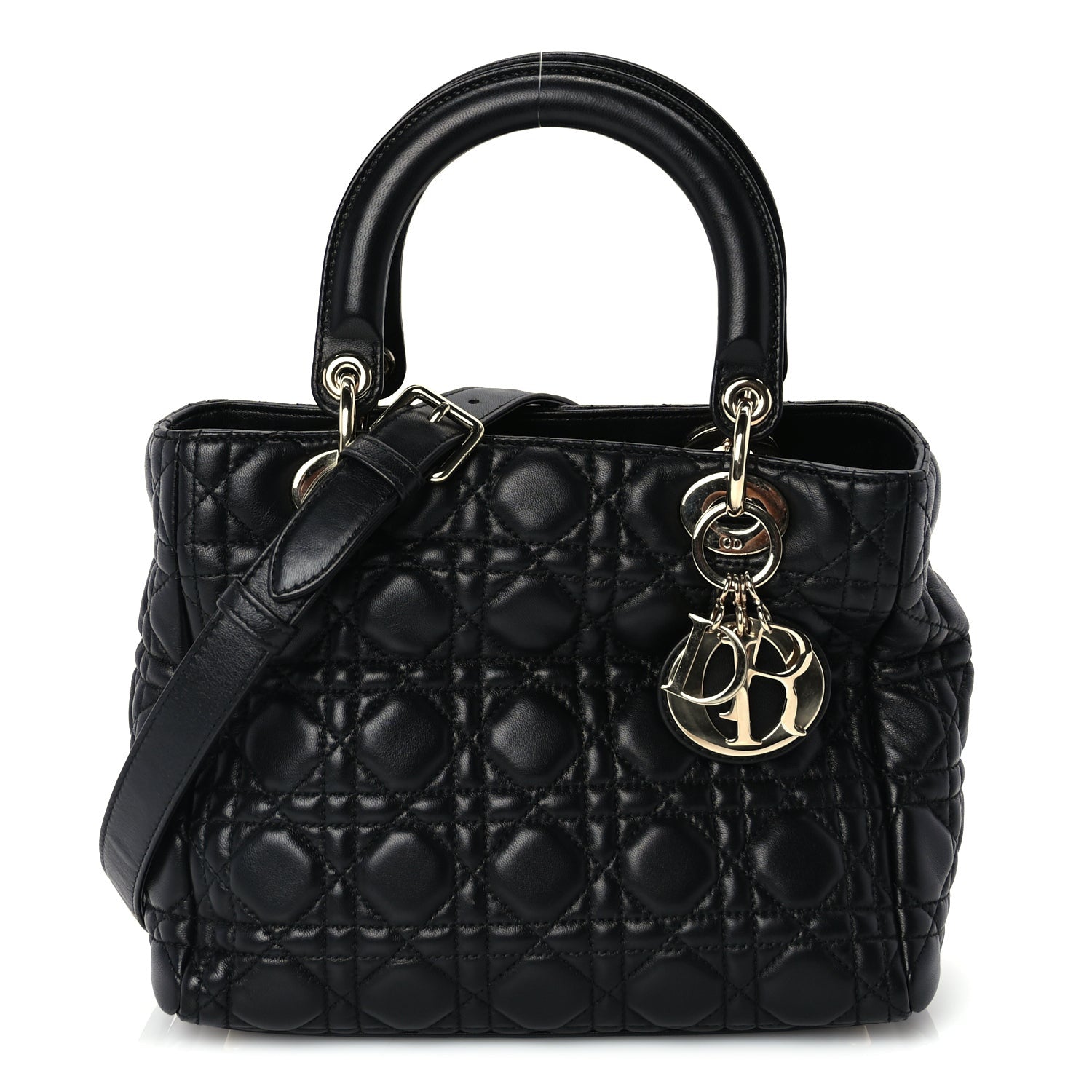 Christian Dior Lambskin Cannage Medium Lady Dior Black 1 of 8