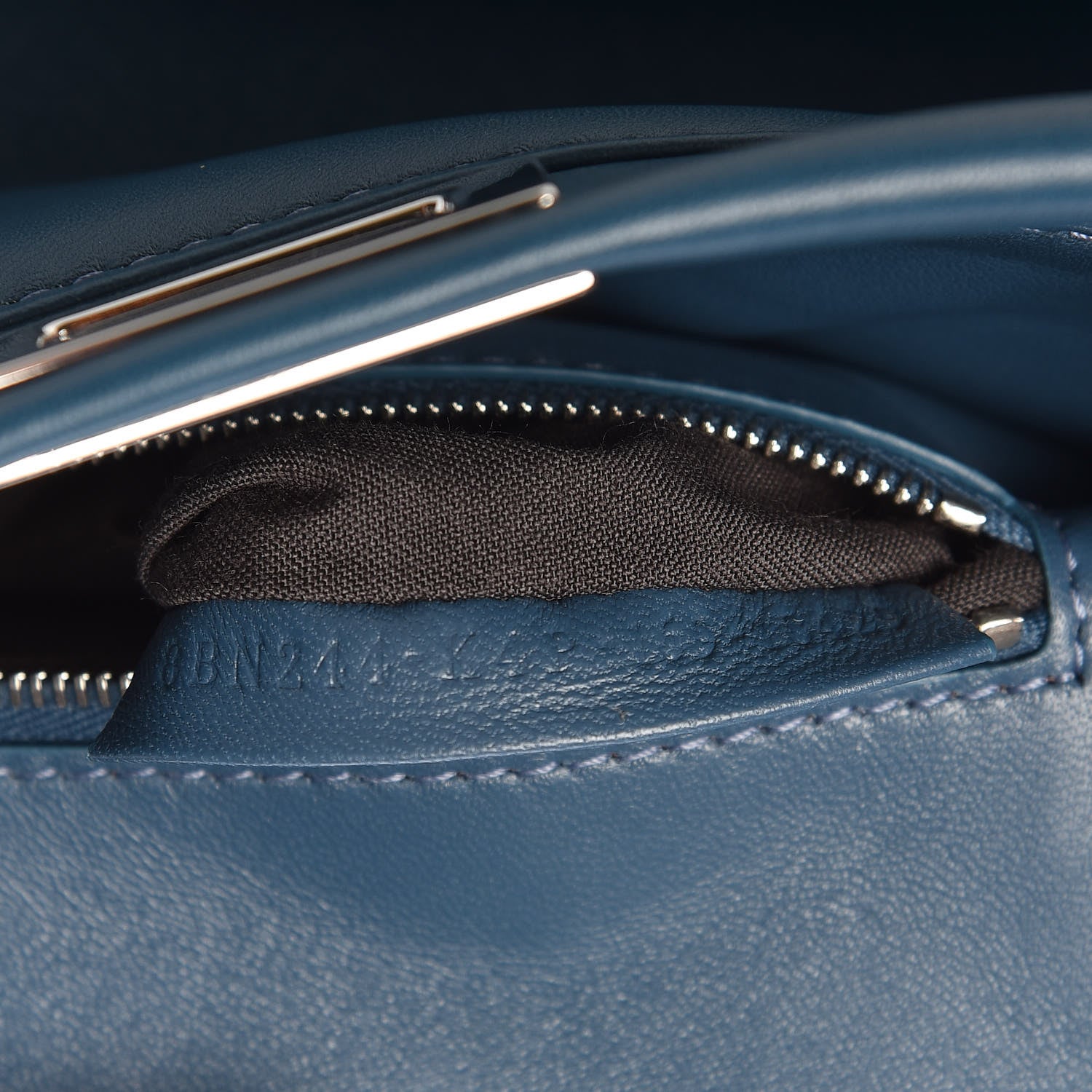 Fendi Nappa Mini Peekaboo Iconic Satchel Pavone 8 of 10