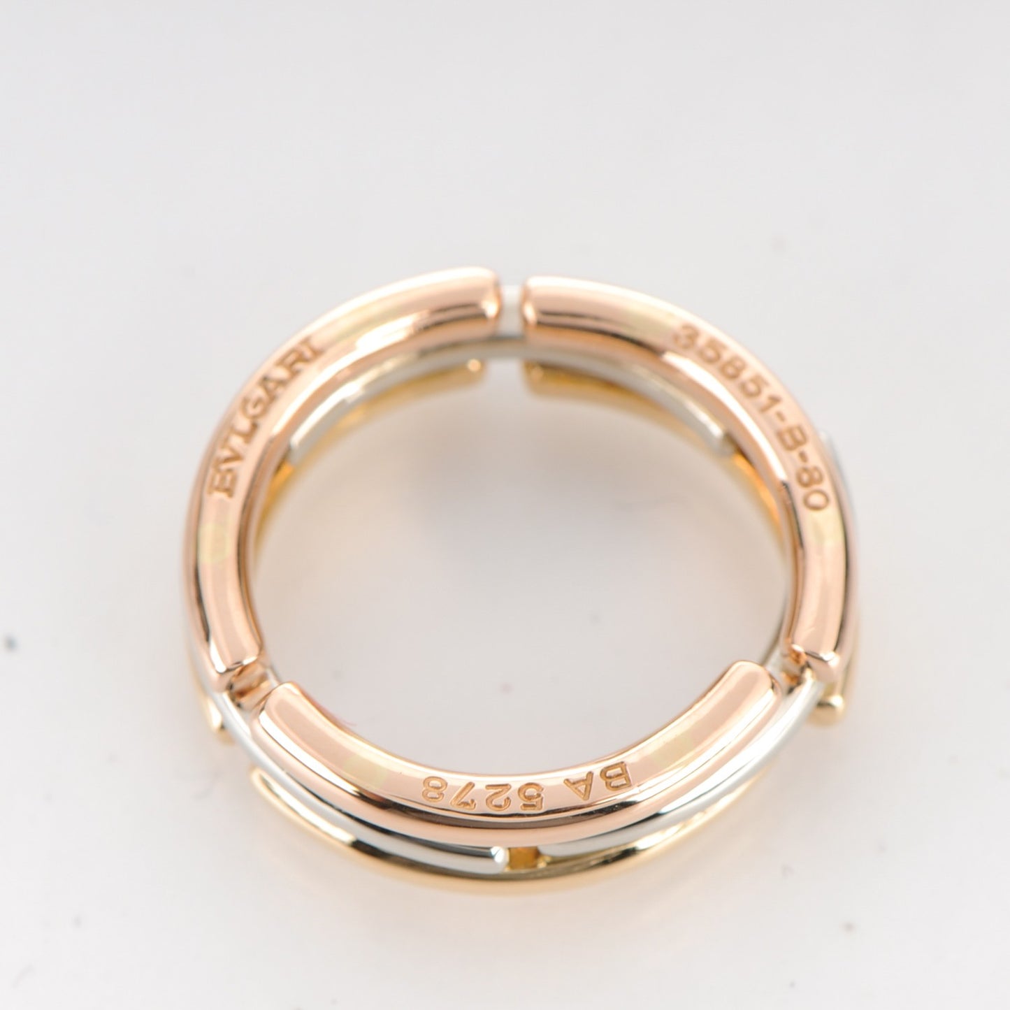 18K Rose Yellow White Gold Collapsible Ring 49 4.75