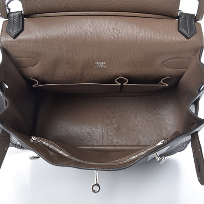 Hermes Taurillon Clemence Bicolor Jypsiere 34 Ardoise Gris Tourterelle 5 of 12