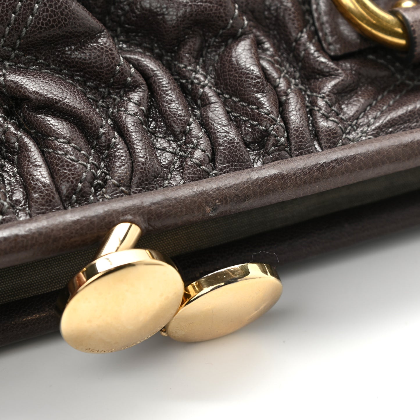 Calfskin Quilted Stam Brown