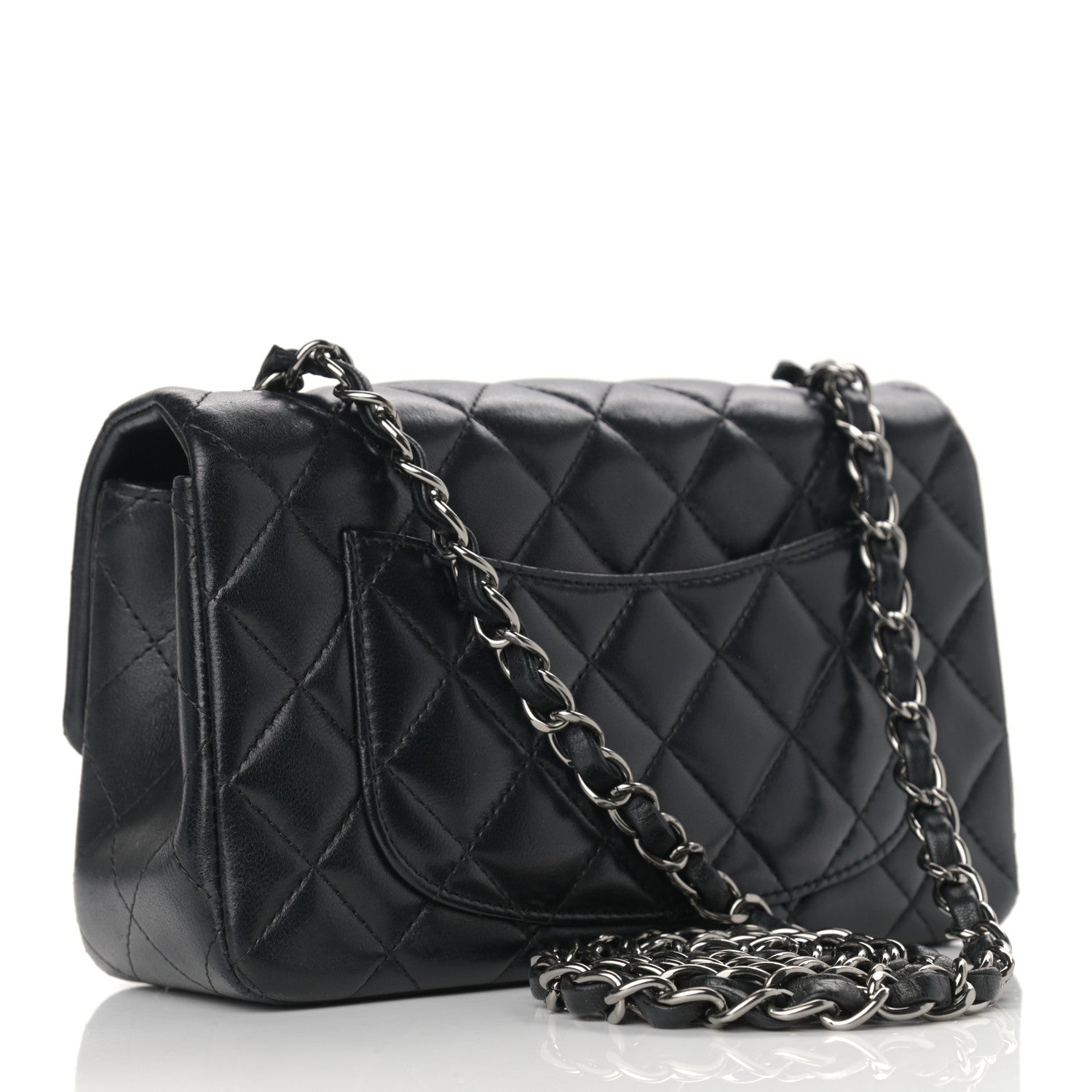 Chanel Lambskin Quilted Mini Rectangular Flap Black 3 of 12