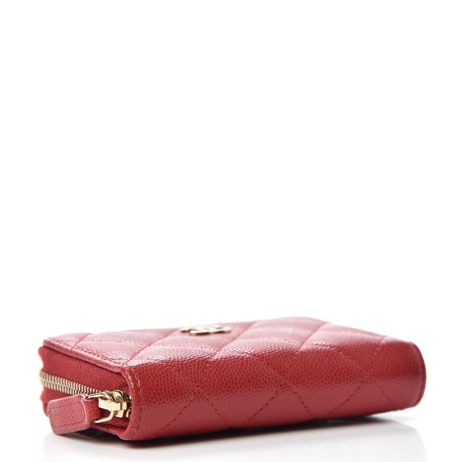 Chanel Caviar Quilted Zip Coin Purse Red 4 of 7