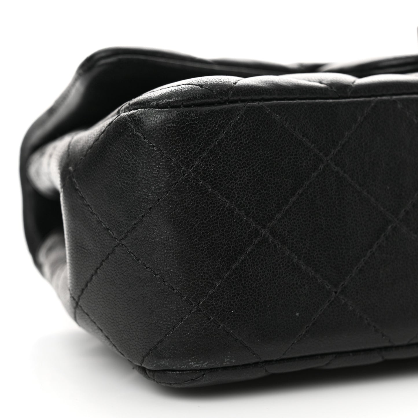 Lambskin Quilted Mini Rectangular Flap Black
