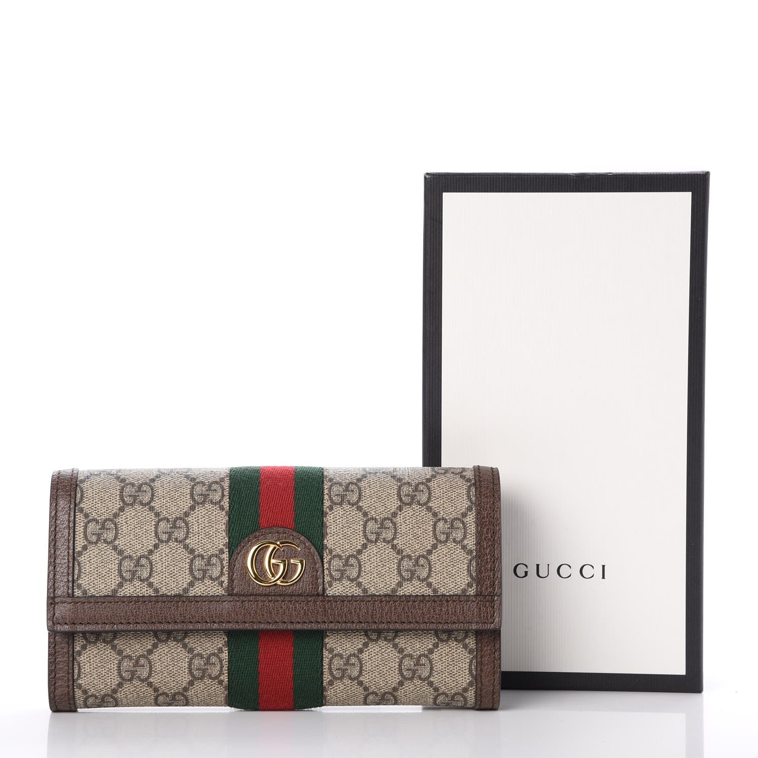 Gucci GG Supreme Monogram Web Ophidia Continental Wallet Brown 8 of 8