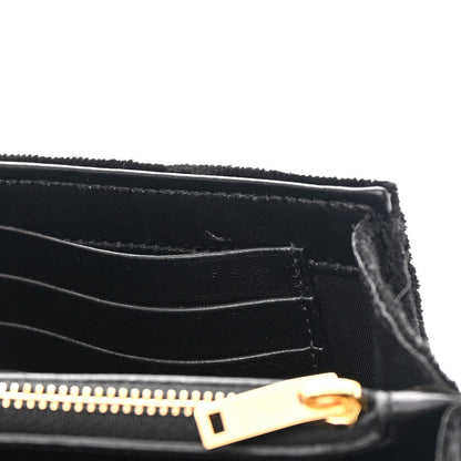 Saint Laurent Textured Velour Monogram Chain Wallet Black 11 of 13