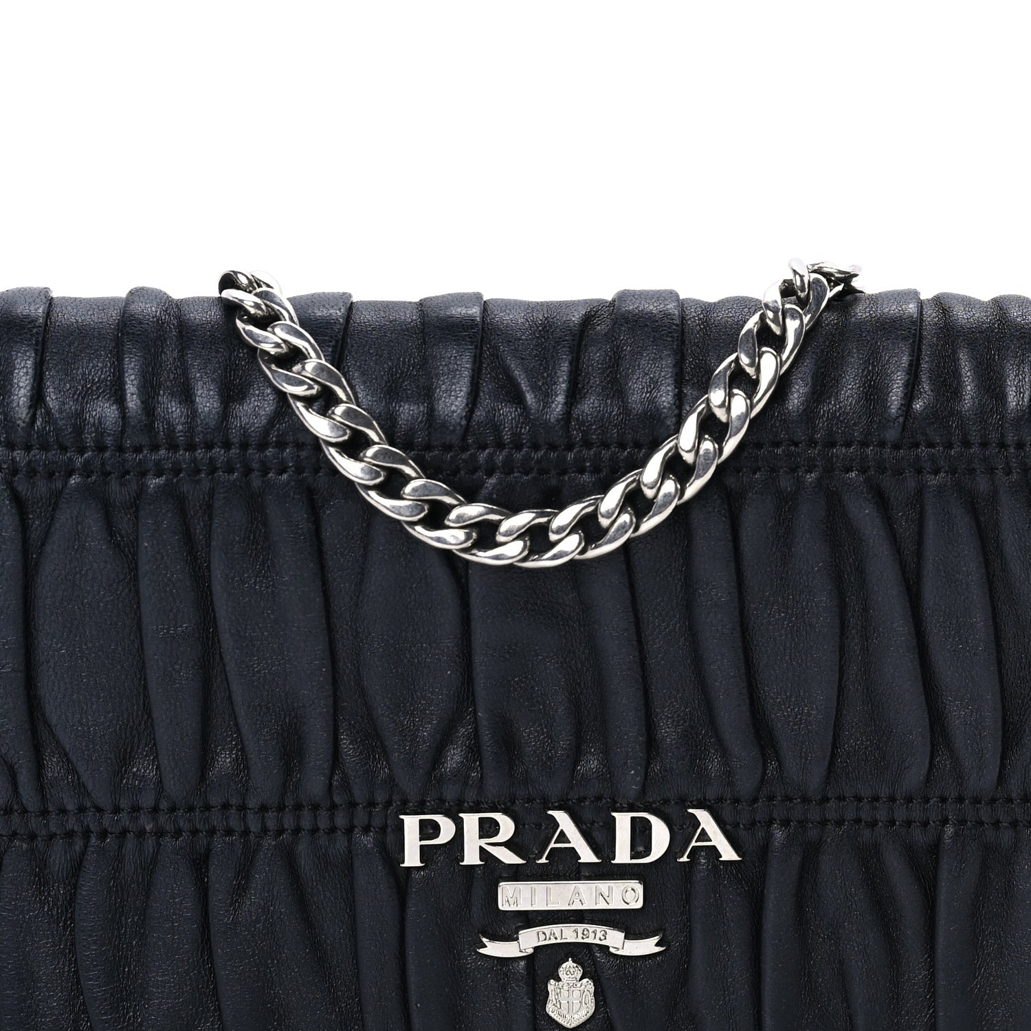 Prada Nappa Gaufre Wallet On Chain  Black 6 of 7