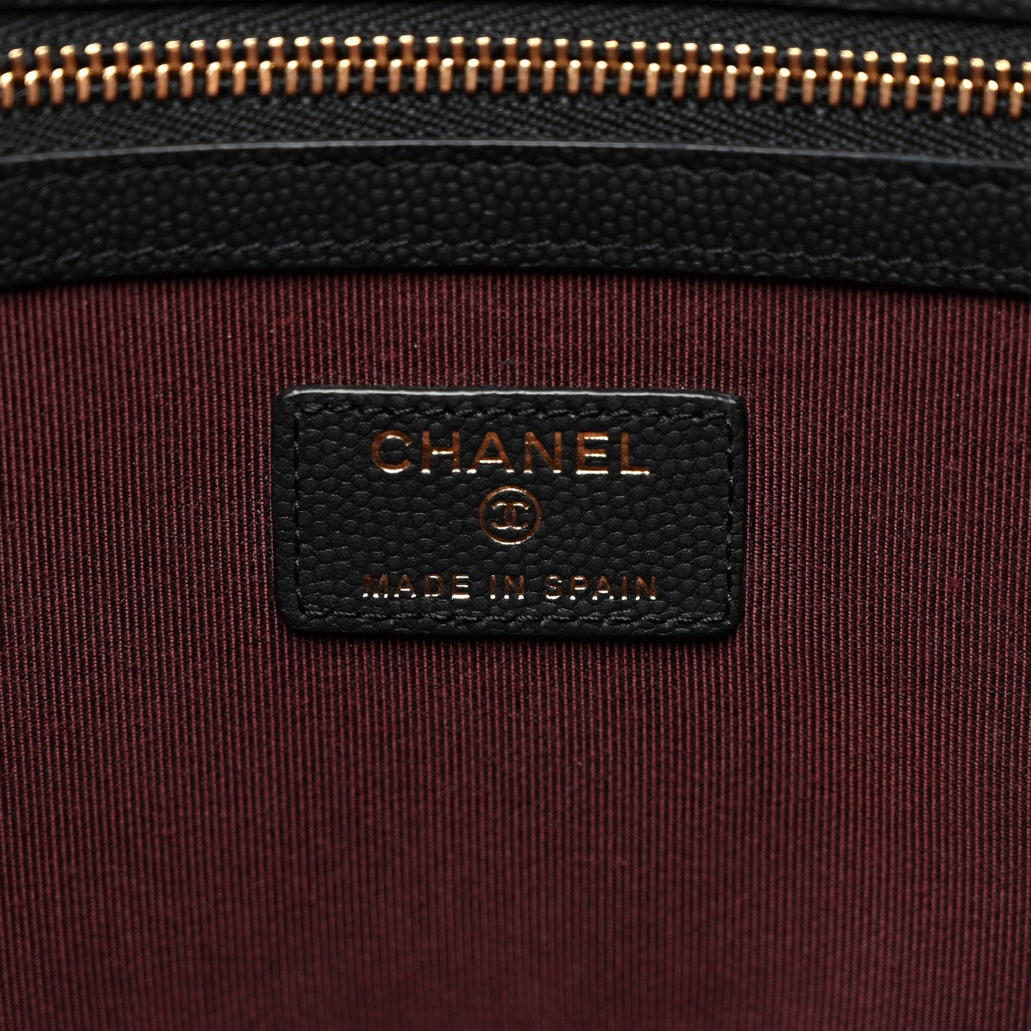 Chanel Caviar Chevron Quilted Large Cosmetic Case Black 6 of 7