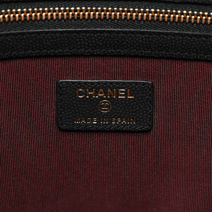 Chanel Caviar Chevron Quilted Large Cosmetic Case Black 6 of 7