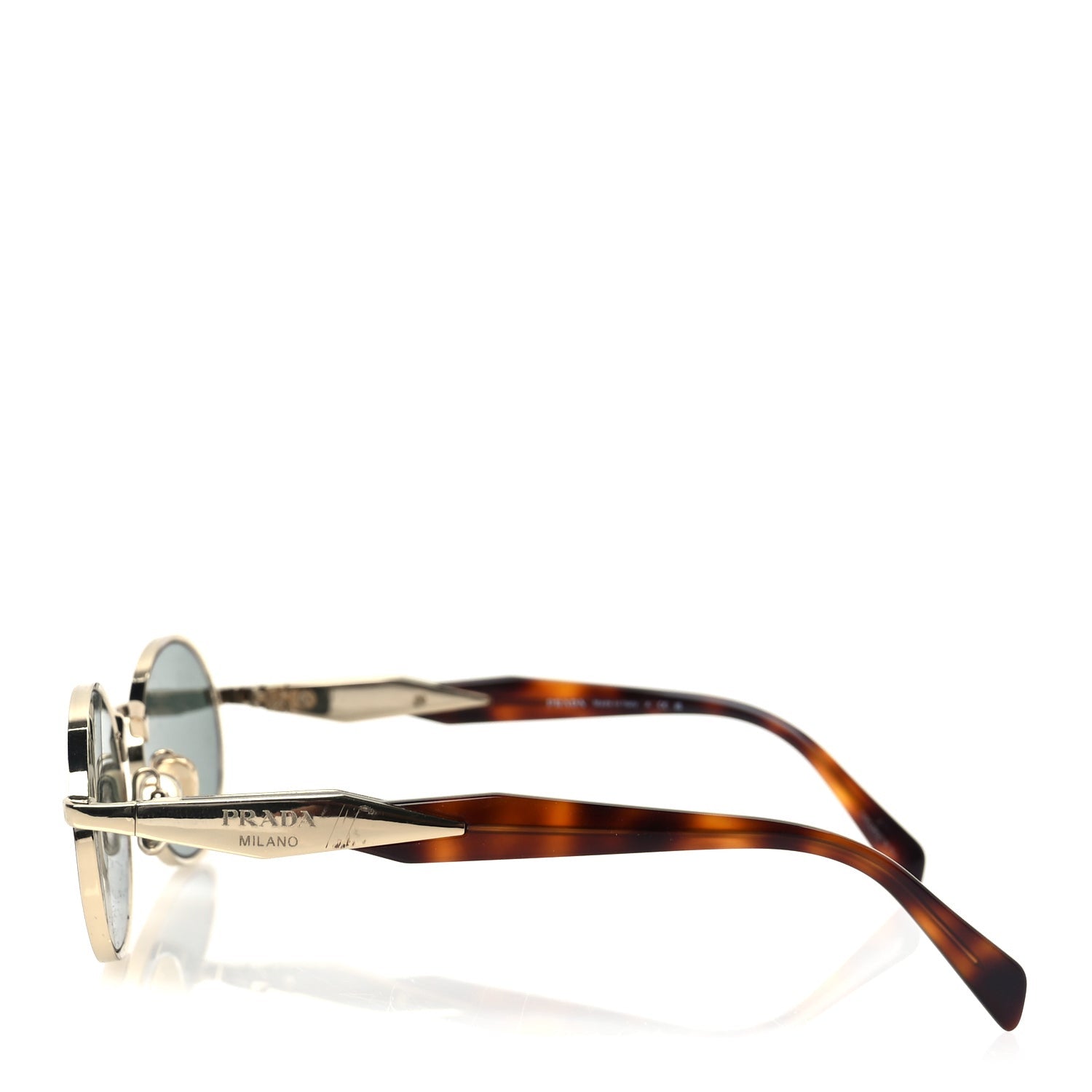Prada Metal Logo Sunglasses SPR 65ZS Gold 3 of 7