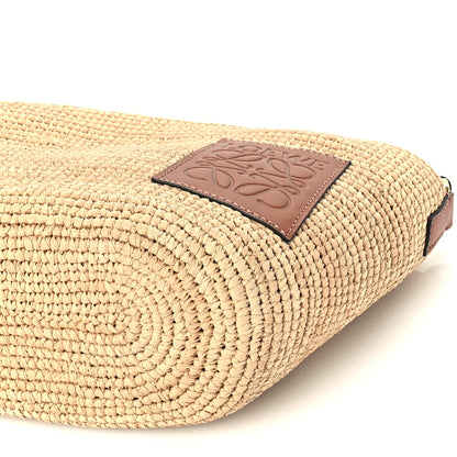 Loewe Calfskin Raffia Slit Pochette Bag Natural Tan 8 of 8