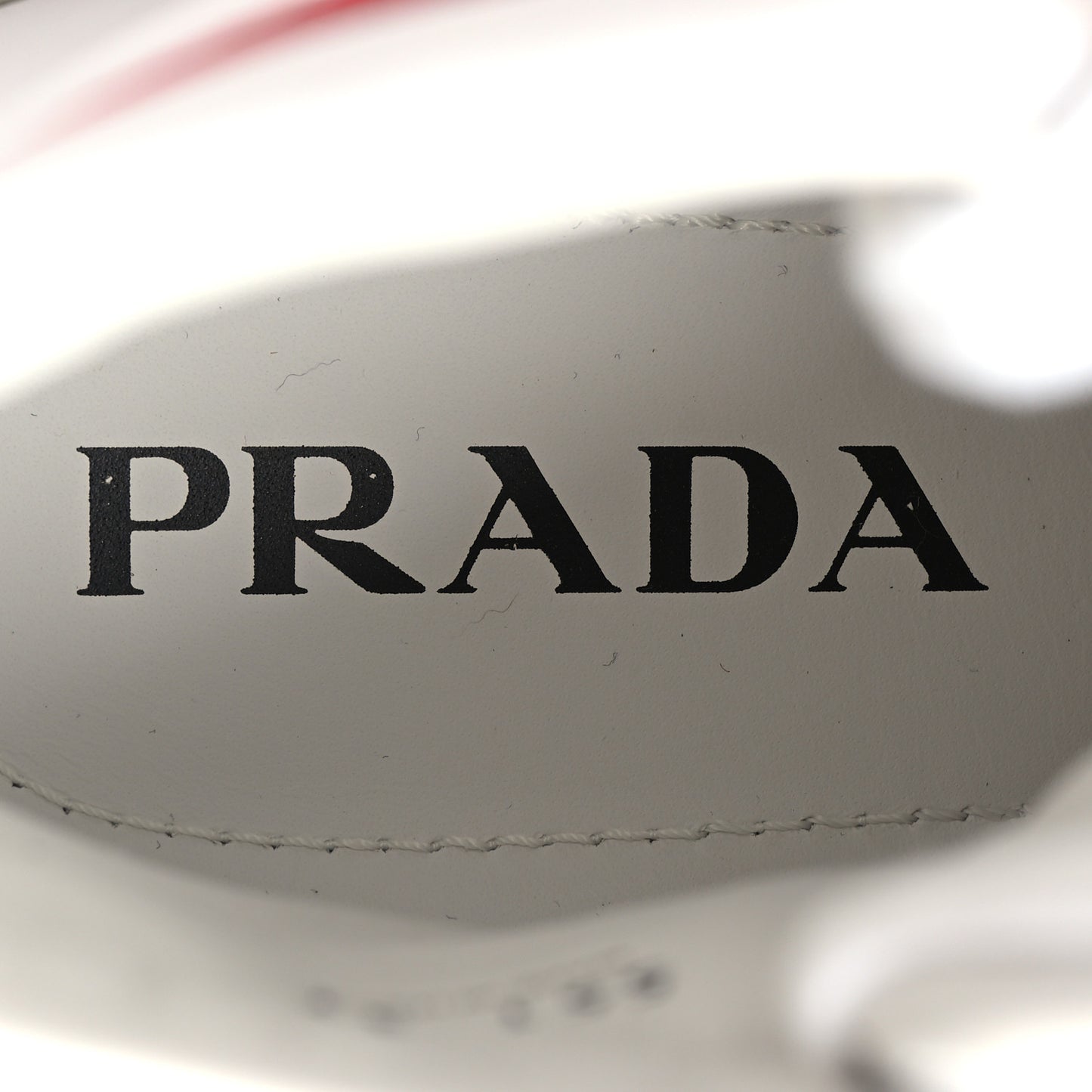 Re-Nylon Gabardine Metal Triangle Logo Wheel Pouch Pocket High Top Sneakers 37 White Red