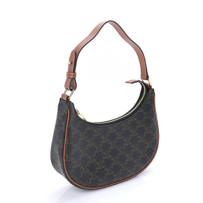 Celine Triomphe Canvas Calfskin Ava Shoulder Bag Tan 2 of 7