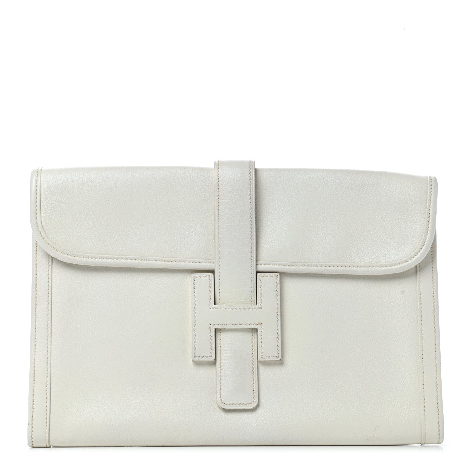 Hermes Evergrain Jige PM Clutch White 1 of 12