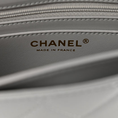 Chanel Shiny Caviar Quilted Mini Top Handle Flap Bag Grey 7 of 11