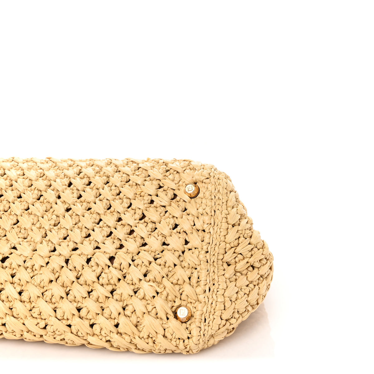 Fendi Raffia Effect Woven Large Fendi Way Tote Beige 8 of 8