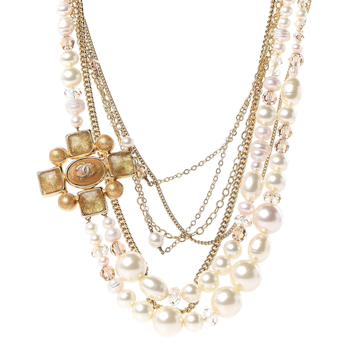 Glass Pearl Gripoix Necklace