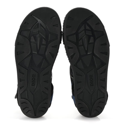 Christian Dior Technical Fabric Oblique Mens Atlas Sandals 44 Black Blue 6 of 7
