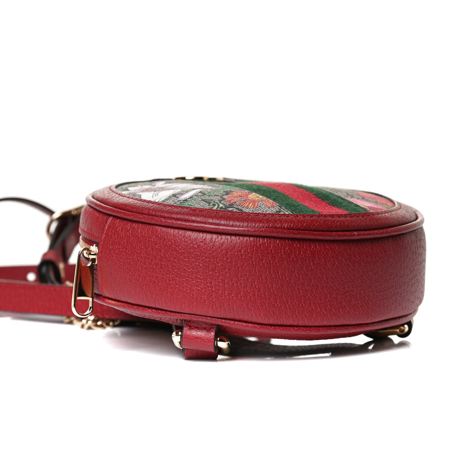 Gucci GG Supreme Monogram Web Flora Mini Ophidia Round Backpack Red 8 of 11