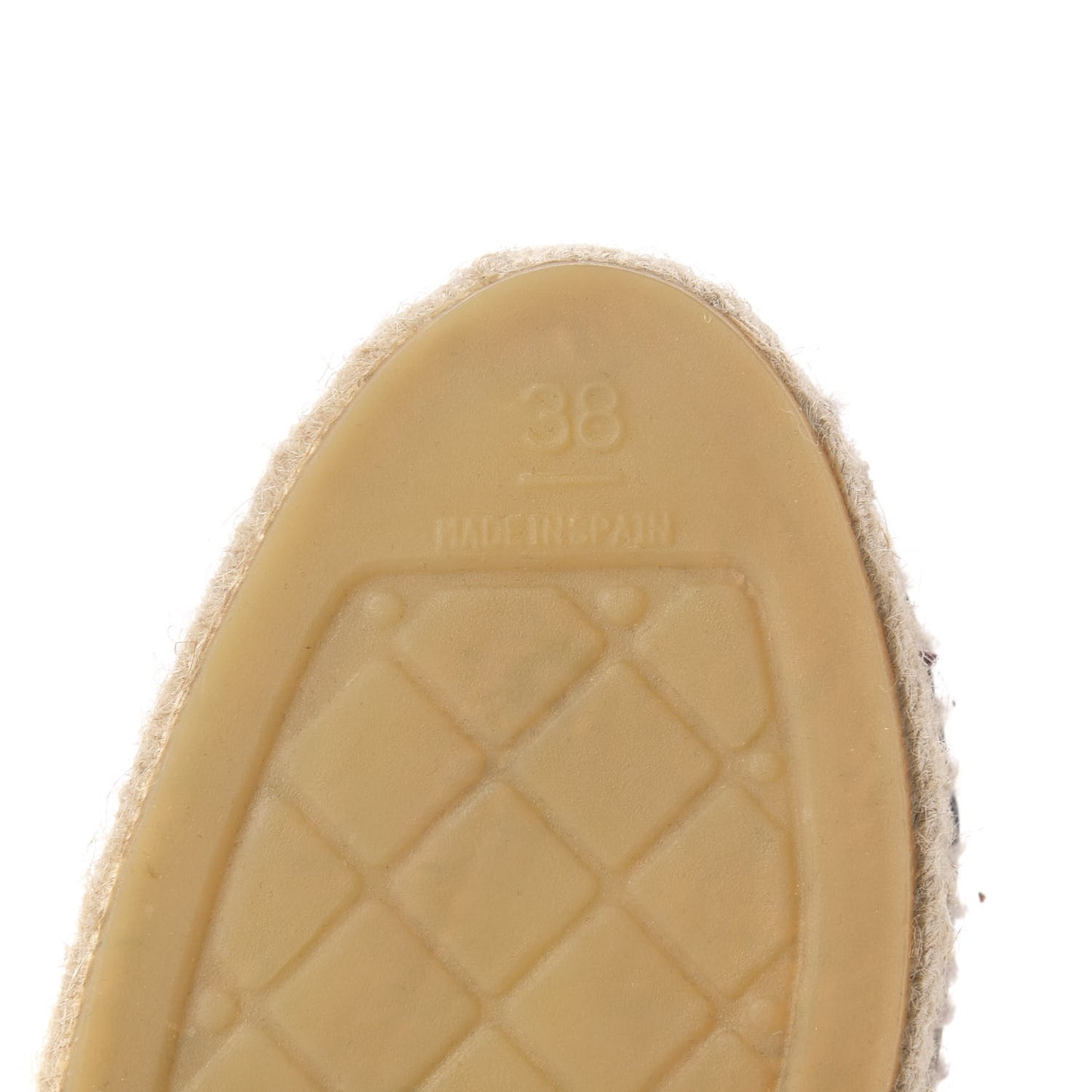 Crackled Calfskin Espadrilles 38 Beige Black