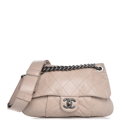 Chanel Calfskin Coco Pleats Messenger Flap Beige 1 of 11