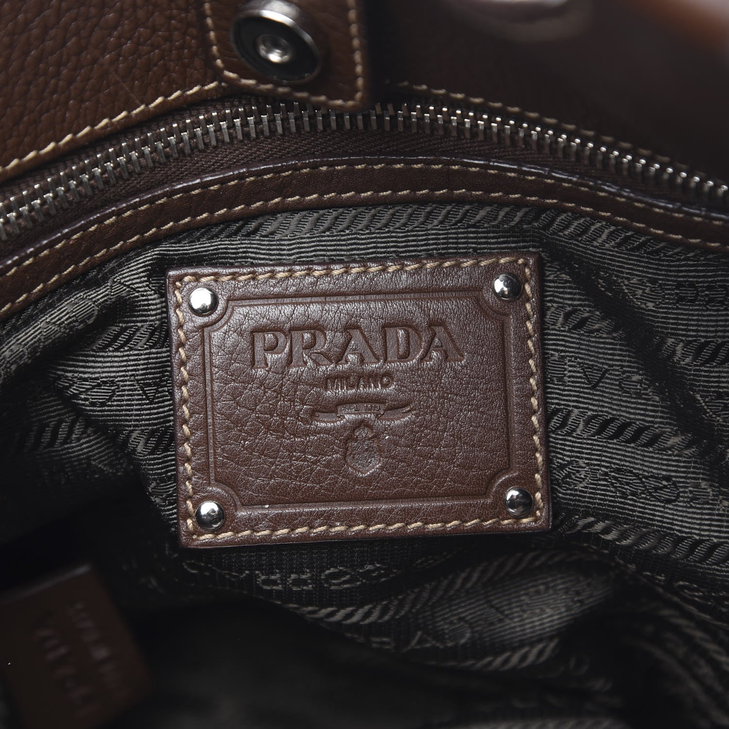 Prada Vitello Daino Shoulder Bag Bruciato 6 of 14