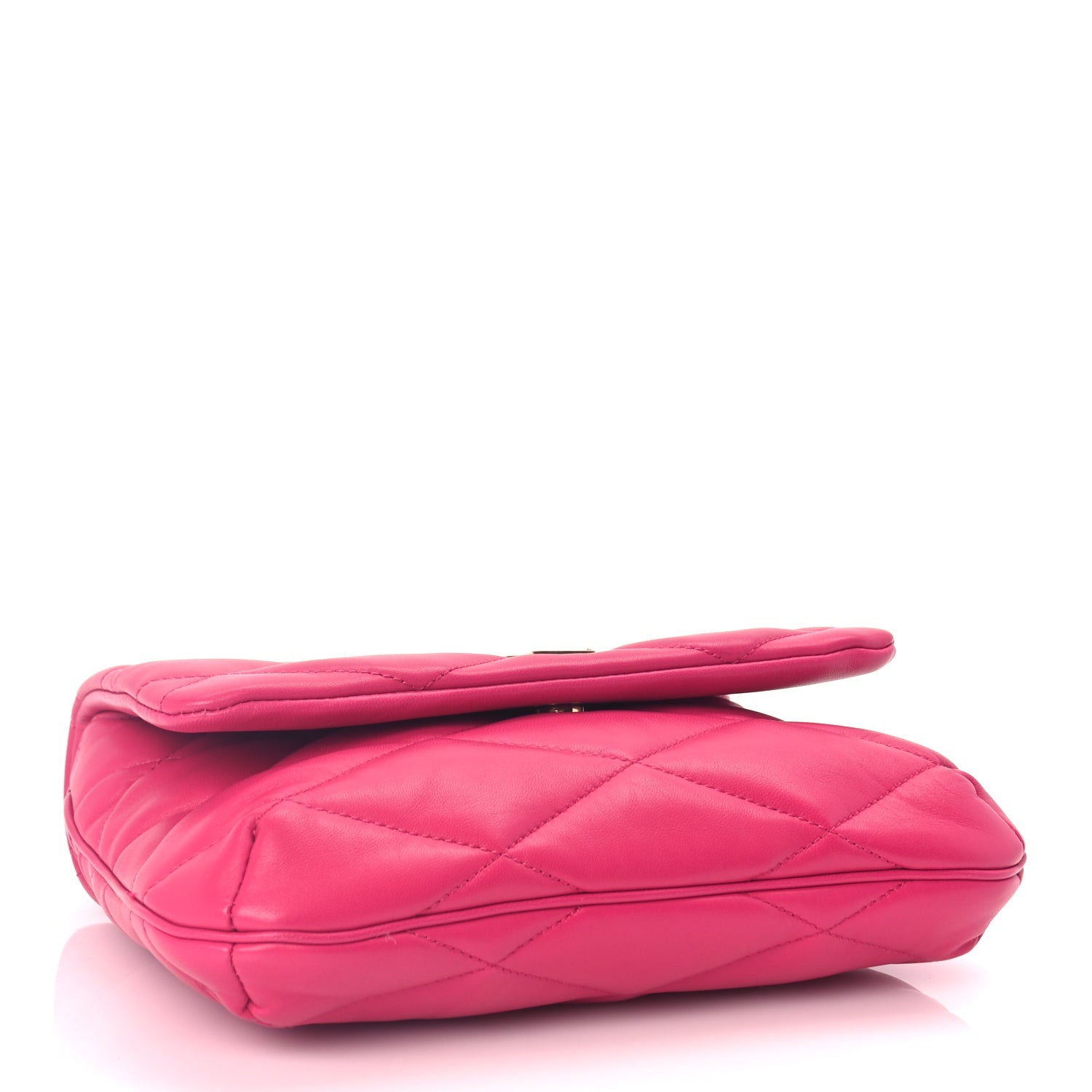 Saint Laurent Lambskin Quilted Le 57 Diamond Shoulder Bag Lipstick Fuschia 3 of 8