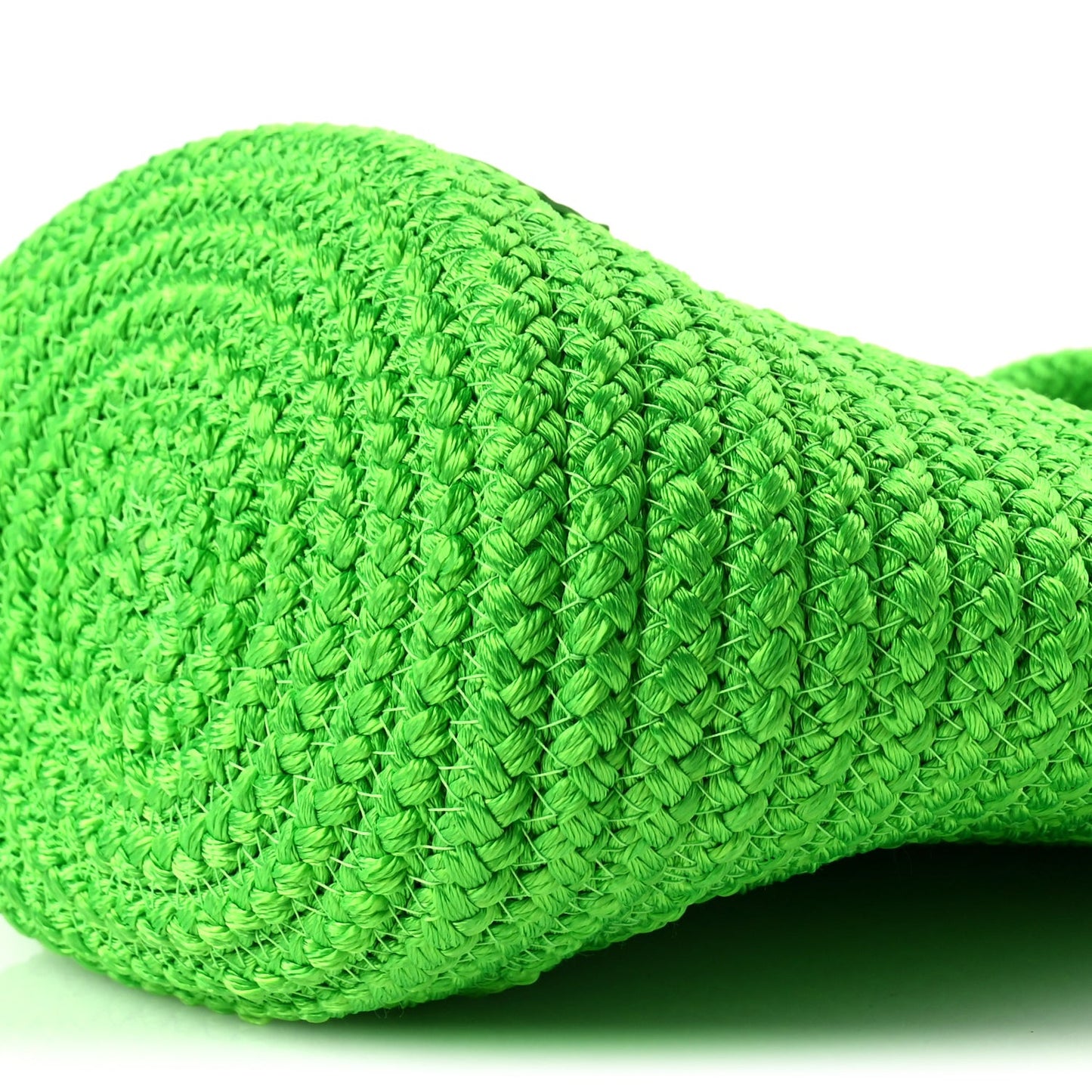 Nylon Lambskin Woven Small Ibiza Basket With Strap Green