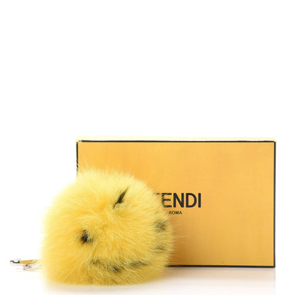 Fendi Fox Fur Smiley Bag Charm Yellow 8 of 8