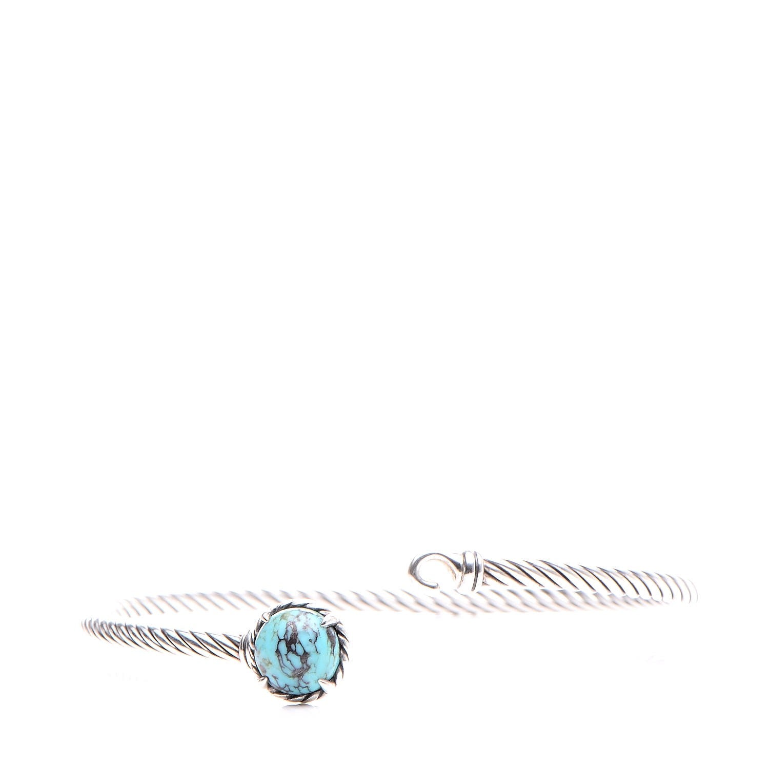 David Yurman Sterling Silver Turquoise 3mm Chatelaine Bracelet 4 of 7