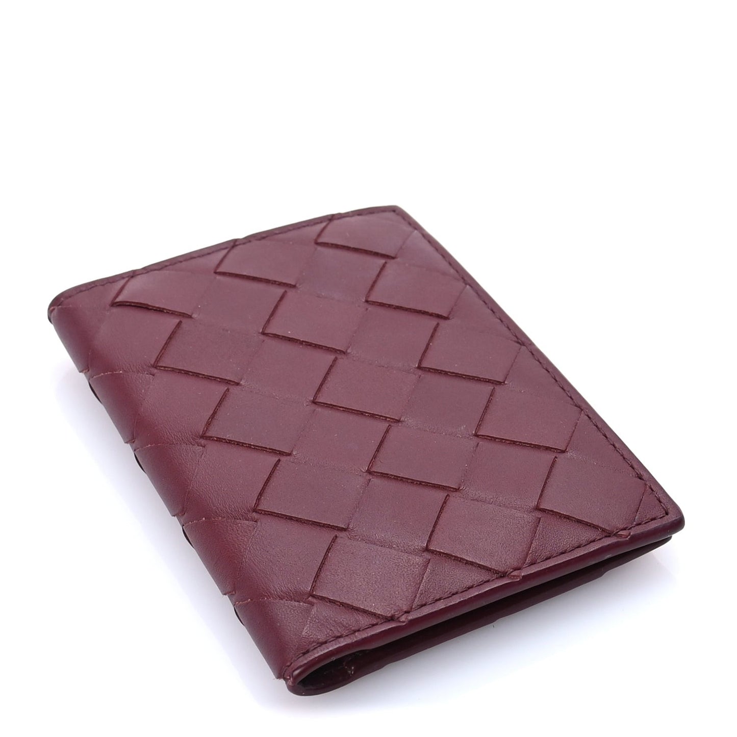 Nappa Maxi Intrecciato Bi-Fold Card Holder  Barolo