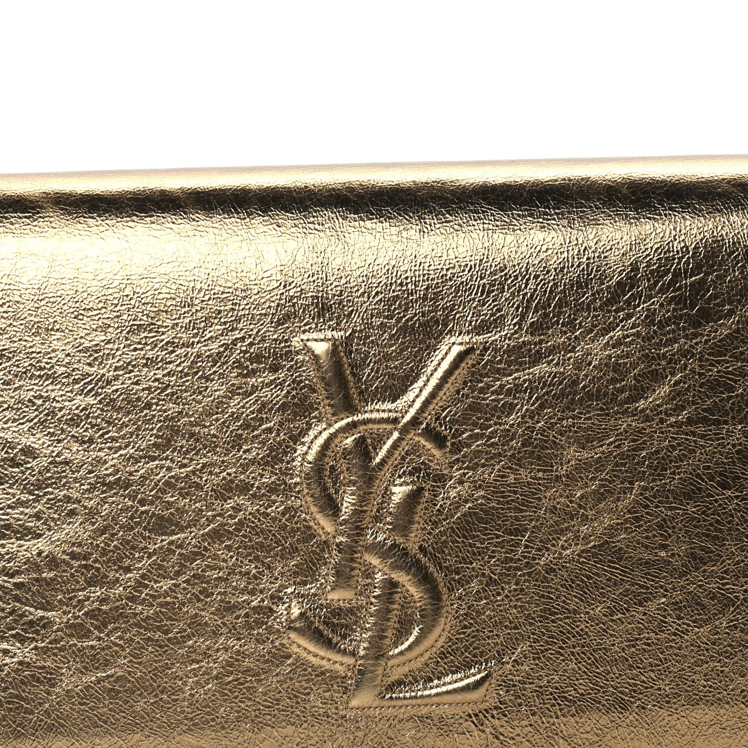 Saint Laurent Metallic Calfskin Monogram Large Belle De Jour Clutch Gold 3 of 7