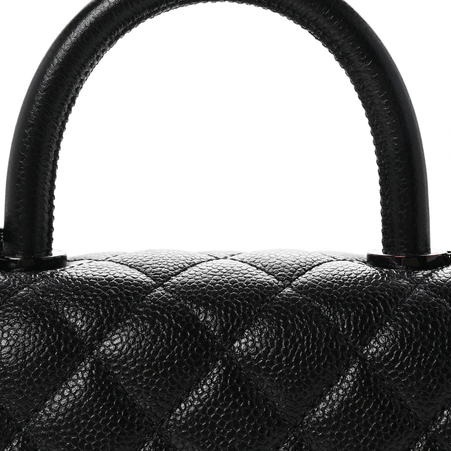 Caviar Quilted Mini Coco Handle Flap So Black