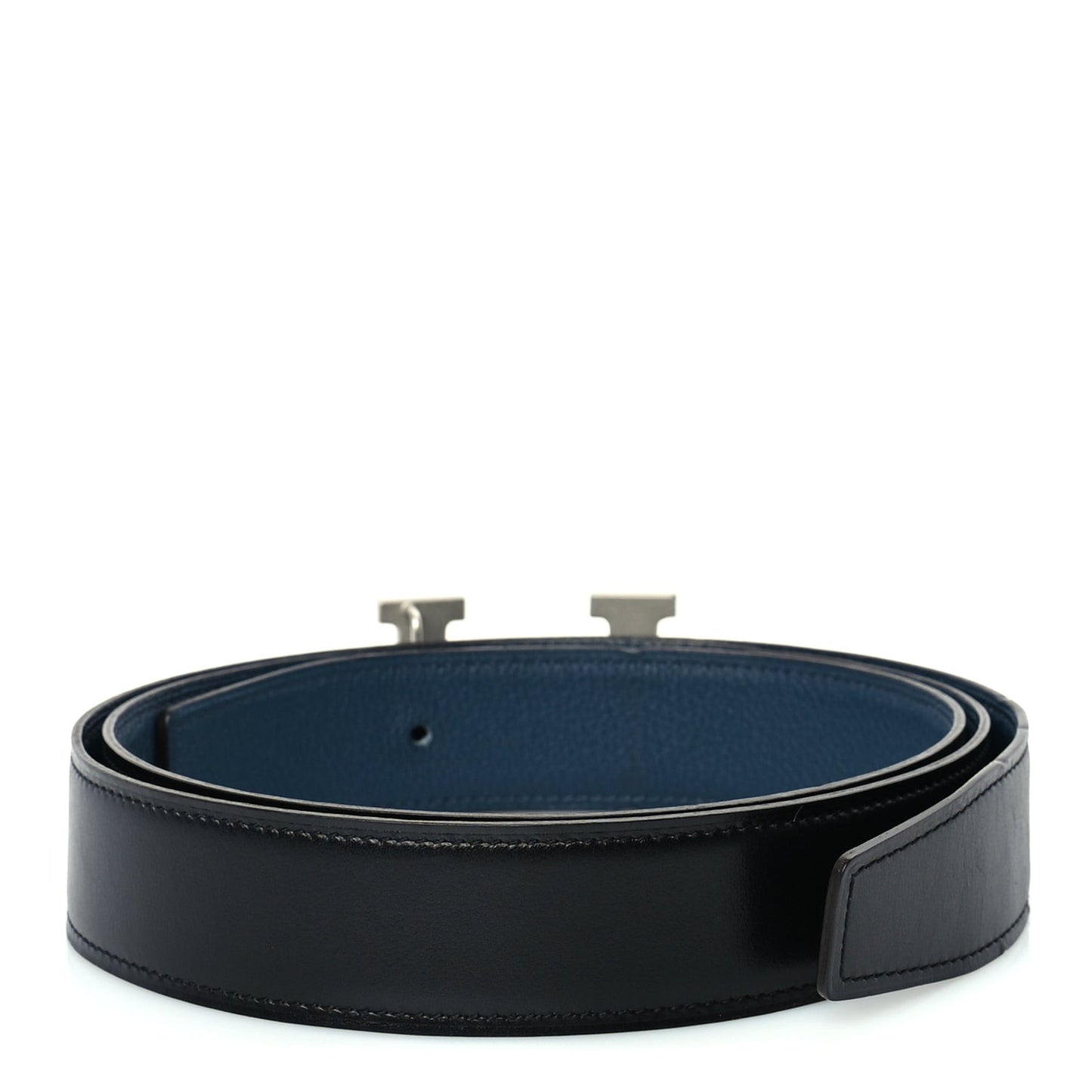 Box Togo 32mm Guilloche H Belt 120 48 Black Bleu de Prusse