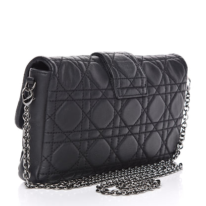 Christian Dior Lambskin Cannage New Lock Pouch Black 3 of 9