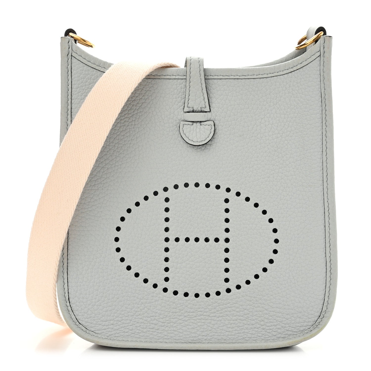 Hermes Taurillon Clemence Amazone Evelyne TPM Bleu Pale Nata 1 of 11