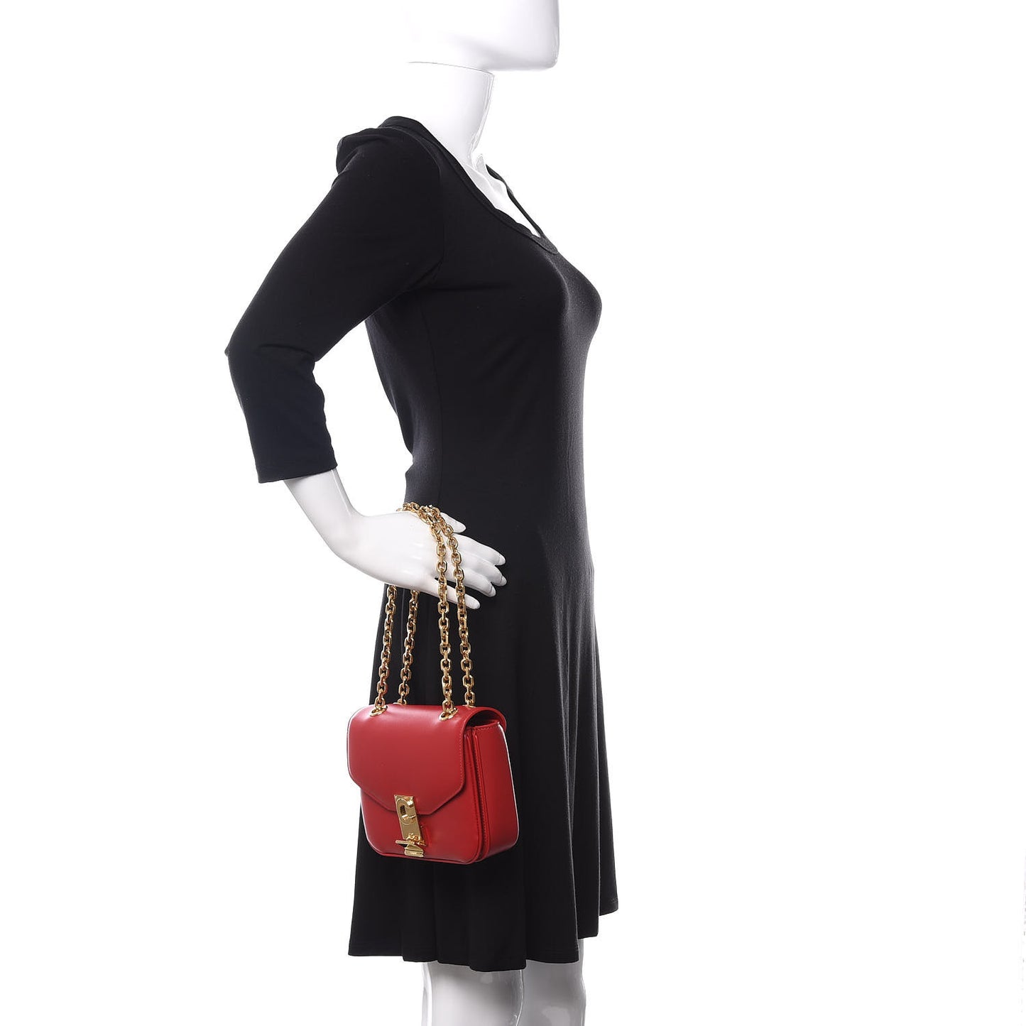 Shiny Calfskin Small C Bag Red