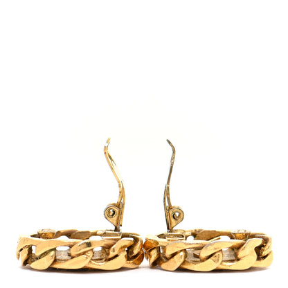 Chanel Crystal CC Round Clip On Earrings Gold 3 of 5