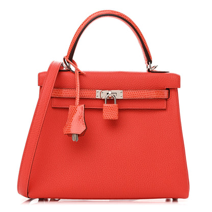 Hermes Togo Lizard Kelly Retourne Touch 25 Capucine 1 of 11