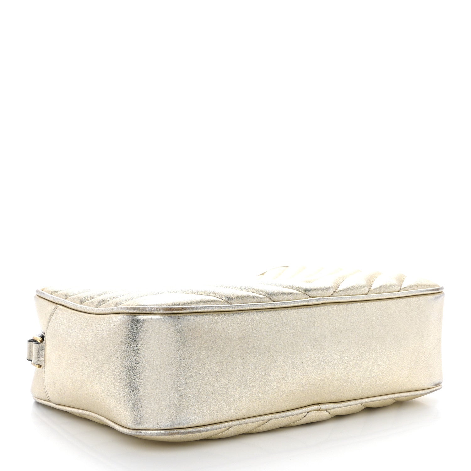 Saint Laurent Metallic Calfskin Matelasse Monogram Lou Camera Bag Platino 4 of 12