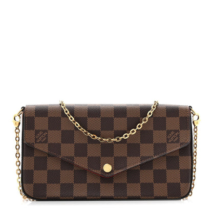 Louis Vuitton Damier Ebene Pochette Felicie Chain Wallet 1 of 7