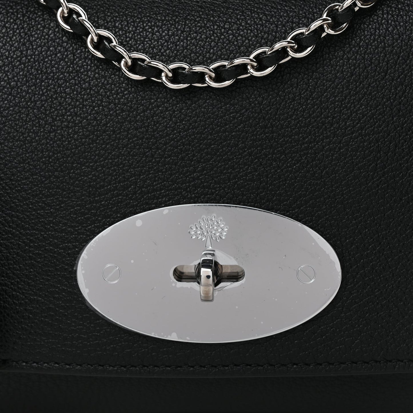 Glossy Goatskin Small Lily Flap Black