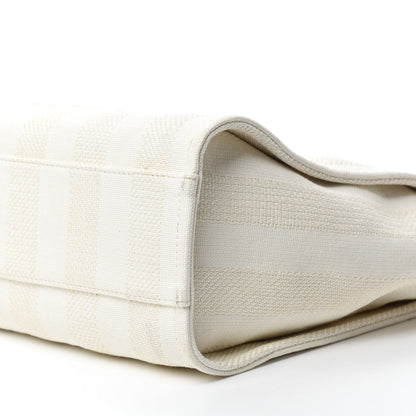 Chanel Straw Raffia Calfskin Striped Small Deauville Tote Beige 7 of 11